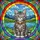 Winking Gray Tabby Kitten Rainbow Frame Stained Glass - Cat Lover Home Decor Gift Stained Glass Suncatcher - 5