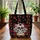 Ornate Sugar Skull Crimson Roses Gold Leaves Black Vines - Everyday Carry Gift Quilted Tote Bag - 3