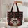 Ornate Sugar Skull Crimson Roses Gold Leaves Black Vines - Everyday Carry Gift Quilted Tote Bag - 5