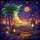 Golden Crescent Moon Star Palm Tree Dates Ramadan Lanterns - Ramadan Decor Gift Stained Glass Suncatcher - 5