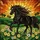Friesian Horse Wildflower Sunset - Home Decor Gift for Horse Lover Stained Glass Suncatcher - 5