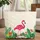 Pink Flamingo Tropical Floral Wreath - Everyday Carry Gift for Her Quilted Tote Bag - 1