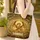 Dragon Golden Wings Forest Leaves Name Scroll - Fantasy Adventure Gift Quilted Tote Bag - 4