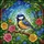 Tiffany Glass Great Tit Bird Floral - Wildlife Nature Home Decor Gift Stained Glass Suncatcher - 5