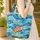 Flowing Ocean Waves Sea Turtle Mosaic Sea Glass Personalized - Travel Essentials Ocean Lover Gift Quilted Tote Bag - 4