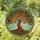 Gnarled Tree of Life Leaves Roots - Home Decor Gift Stained Glass Suncatcher - 1