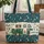 Vintage Camper Van Pine Trees Wildflowers Campfire Stars - Travel Essentials Everyday Carry Quilted Tote Bag - 1