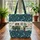 Vintage Camper Van Pine Trees Wildflowers Campfire Stars - Travel Essentials Everyday Carry Quilted Tote Bag - 3