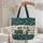 Vintage Camper Van Pine Trees Wildflowers Campfire Stars - Travel Essentials Everyday Carry Quilted Tote Bag - 5