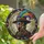 Steampunk Figure Rainbow Plume Hat Goggles Dark Circular Border - Home Decor Gift Stained Glass Suncatcher - 2