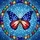 American Flag Butterfly Golden Body Rainbow Gem Border - Patriotic Home Decor Gift Stained Glass Suncatcher - 5