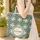 Teal Brown Cream Star Diamond Triangle Everyday Carry Gift Quilted Tote Bag - 4