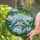Blue Yellow Songbirds Magnolia Bloom - Nature Lover Home Decor Gift for Bird Lover Stained Glass Suncatcher - 2