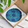 Stained Glass Blue Flowers Layered Petals Intricate Vines Leaves - Home Decor Gift Stained Glass Suncatcher - 3
