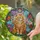 Orange Tabby Cat Stained Glass Flowers - Home Decor Gift for Cat Lover Stained Glass Suncatcher - 2