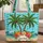 Tropical Palm Trees Hibiscus Beach Personalized Name - Travel Essentials for Beach Lovers Quilted Tote Bag - 1