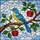 Blue Yellow Bird Red Apples Green Leaves Cloud Sky - Home Decor Gift Stained Glass Suncatcher - 5