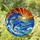 Dolphins Leaping Ocean Wave Sea Foam Birds Sunset Sky - Wildlife Ocean Home Decor Gift Stained Glass Suncatcher - 1