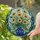 Daisy Flower Bouquet Geometric Vase Mosaic Swirls Leaves - Home Decor Gift Stained Glass Suncatcher - 2