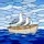 Three Seagulls Rowboat Choppy Ocean Sky Stained Glass - Coastal Home Decor Gift Stained Glass Suncatcher - 5