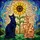 Black Cat Amber Tabby Sunflower - Home Decor Gift for Cat Lover Stained Glass Suncatcher - 5