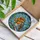 European Robin Necktie Winter Foliage Mosaic - Home Decor Gift for Bird Lover Stained Glass Suncatcher - 3