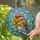 European Robin Necktie Winter Foliage Mosaic - Home Decor Gift for Bird Lover Stained Glass Suncatcher - 2