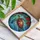 Majestic Sea Turtle Poinsettia Holly - Christmas Holiday Home Decor Gift for Wildlife Lovers Stained Glass Suncatcher - 3