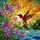 Hummingbird Tiffany Glass Floral Sky Mosaic - Home Decor Gift for Wildlife Lover Stained Glass Suncatcher - 5