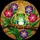 Green Tree Frog on Branch Magenta Violet Flowers - Wildlife Home Decor Stained Glass Suncatcher - 5
