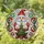 Plump Christmas Gnome Holding Tree Snowfall Stars - Festive Holiday Decor Gift Stained Glass Suncatcher - 1