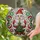 Plump Christmas Gnome Holding Tree Snowfall Stars - Festive Holiday Decor Gift Stained Glass Suncatcher - 2