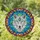 Wolf Head Third Eye Halo Mandala Celtic Knot Home Decor Wildlife Gift Stained Glass Suncatcher - 1