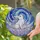 Fluffy White Rabbit Blue Wings Purple Cloud - Home Decor Gift for Fantasy Lover Stained Glass Suncatcher - 2