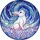 Fluffy White Rabbit Blue Wings Purple Cloud - Home Decor Gift for Fantasy Lover Stained Glass Suncatcher - 5