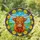 Highland Cow Wildflower Meadow - Farmhouse Home Decor Gift for Cow Lover Stained Glass Suncatcher - 1
