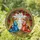 Kneeling Angelic Figures Golden Floral Rose Ornament - Home Decor Gift Stained Glass Suncatcher - 1
