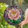 Fully Bloomed Peony Flower Green Leaves Jewel Tones Swirls - Home Decor Gift for Nature Lover Stained Glass Suncatcher - 2