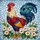 Rooster Cream Blossom Leaves Sky - Home Decor Gift for Rooster Lover Stained Glass Suncatcher - 5