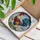 Rooster Cream Blossom Leaves Sky - Home Decor Gift for Rooster Lover Stained Glass Suncatcher - 3
