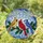 Cardinal Blue Jay Birds Holly Branch Sky Clouds Snowflakes - Home Decor Gift for Bird Lovers Stained Glass Suncatcher - 1