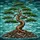 Ancient Bonsai Tree Sprawling Branches Gnarled Trunk Textured Rocks - Everyday Home Decor Stained Glass Suncatcher - 5