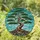Ancient Bonsai Tree Sprawling Branches Gnarled Trunk Textured Rocks - Everyday Home Decor Stained Glass Suncatcher - 1