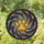 Fractured Glass Paw Print Amber Gold Circular Border - Gift for Dog Cat Lover Home Decor Stained Glass Suncatcher - 1