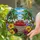 Strawberries Wicker Basket Jungle Island Hibiscus Orchid - Home Decor Gift Fruit Lover Stained Glass Suncatcher - 2