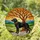 Black Labrador Retriever Stained Glass Autumn - Dog Lover Home Decor Gift Stained Glass Suncatcher - 1