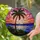 Jewel Tone Palm Tree Sunset Sky Ocean Hills Geometric Structures Home Decor Gift Stained Glass Suncatcher - 2