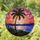 Jewel Tone Palm Tree Sunset Sky Ocean Hills Geometric Structures Home Decor Gift Stained Glass Suncatcher - 1