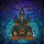 Gothic Haunted Mansion Jack-O'-Lanterns Flying Bats - Halloween Home Decor Gift Stained Glass Suncatcher - 5
