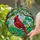 Tiffany Stained Glass Cardinal Leaves Branches Sky Mosaic - Home Decor Gift for Wildlife Lovers Stained Glass Suncatcher - 2